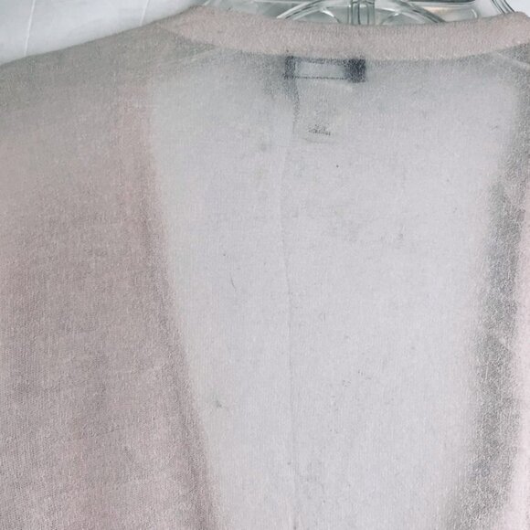 J.Crew Ruffle Cotton Cardigan Sweater Top Lightweight Knit Preppy V Semi Sheer M - Picture 16 of 16